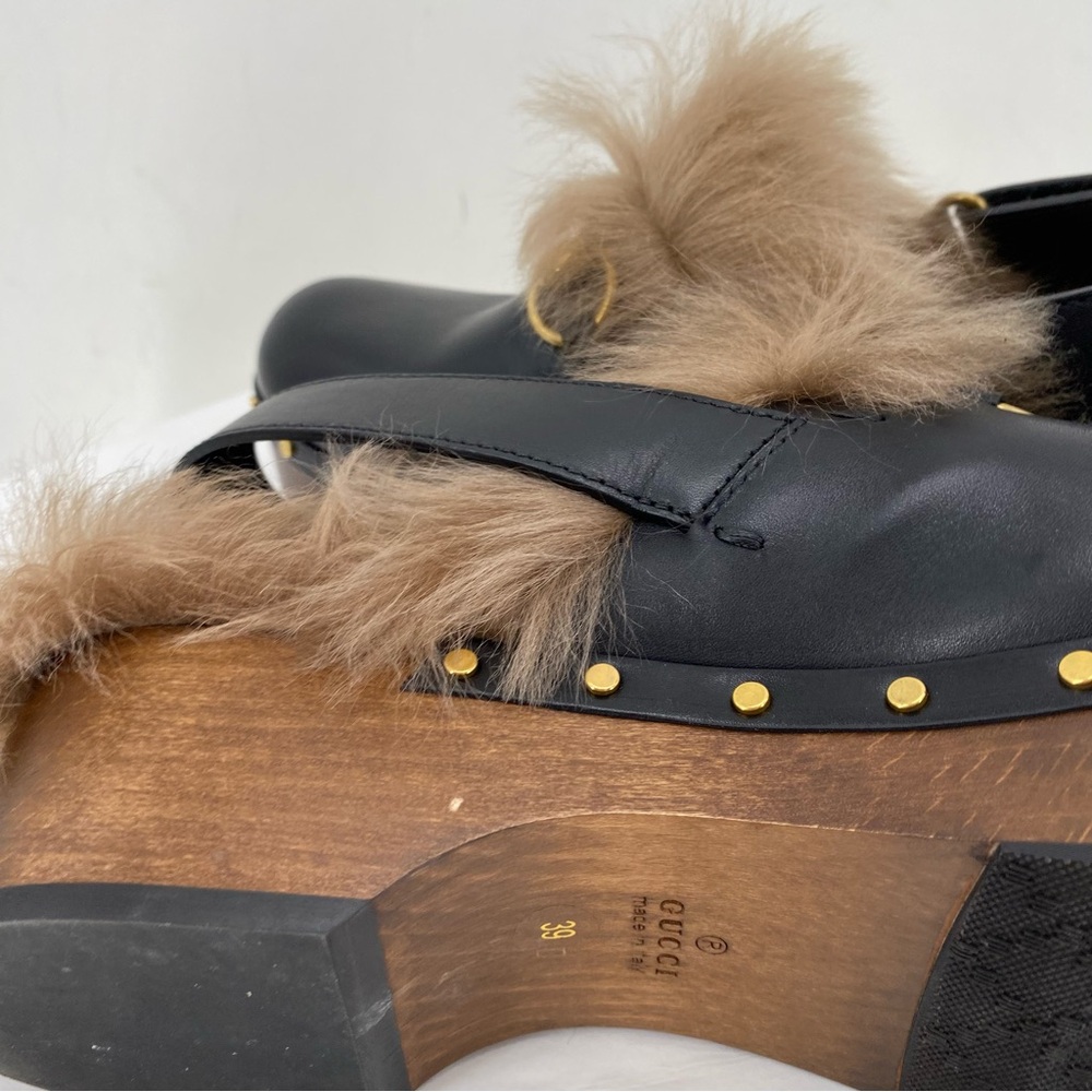 Gucci black & brown leather Horsebit Amstel clogs - Picture 9 of 13